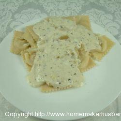 Crab Ravioli with a Wine Cream Sauce